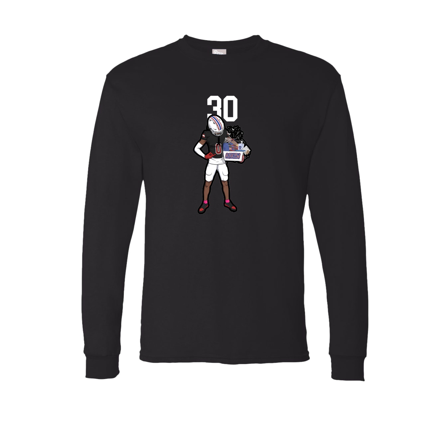 Long Sleeve Tee — Number Top in Black