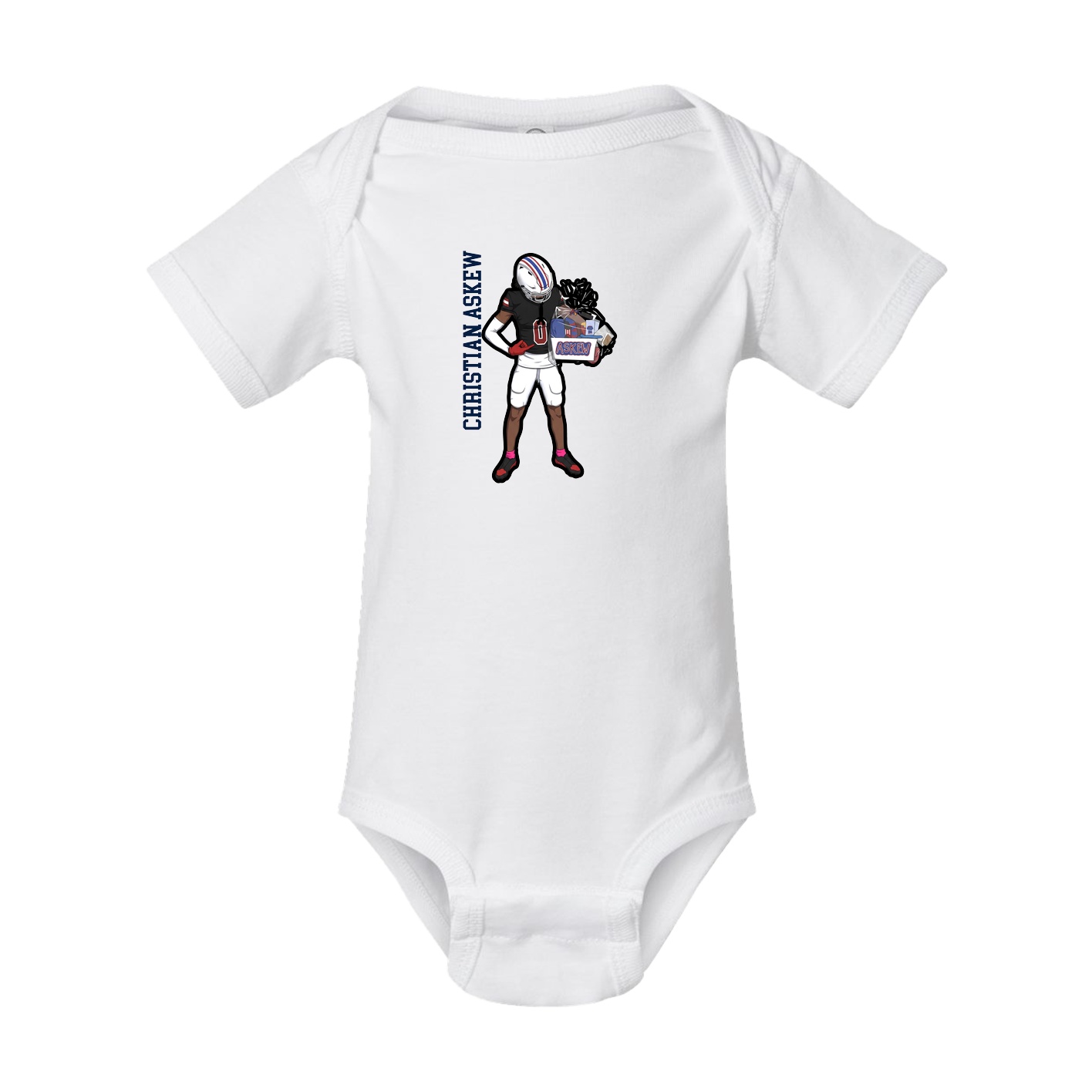 Baby Onesie — Name Vertical in White