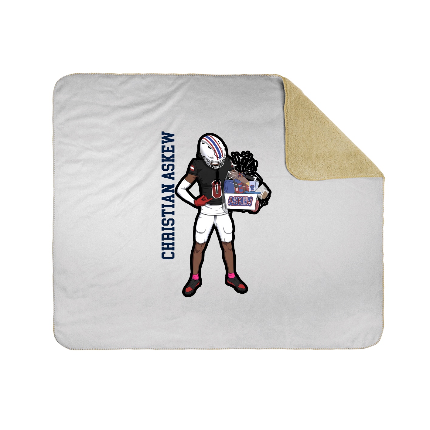 Throw Blanket — Name Vertical in White