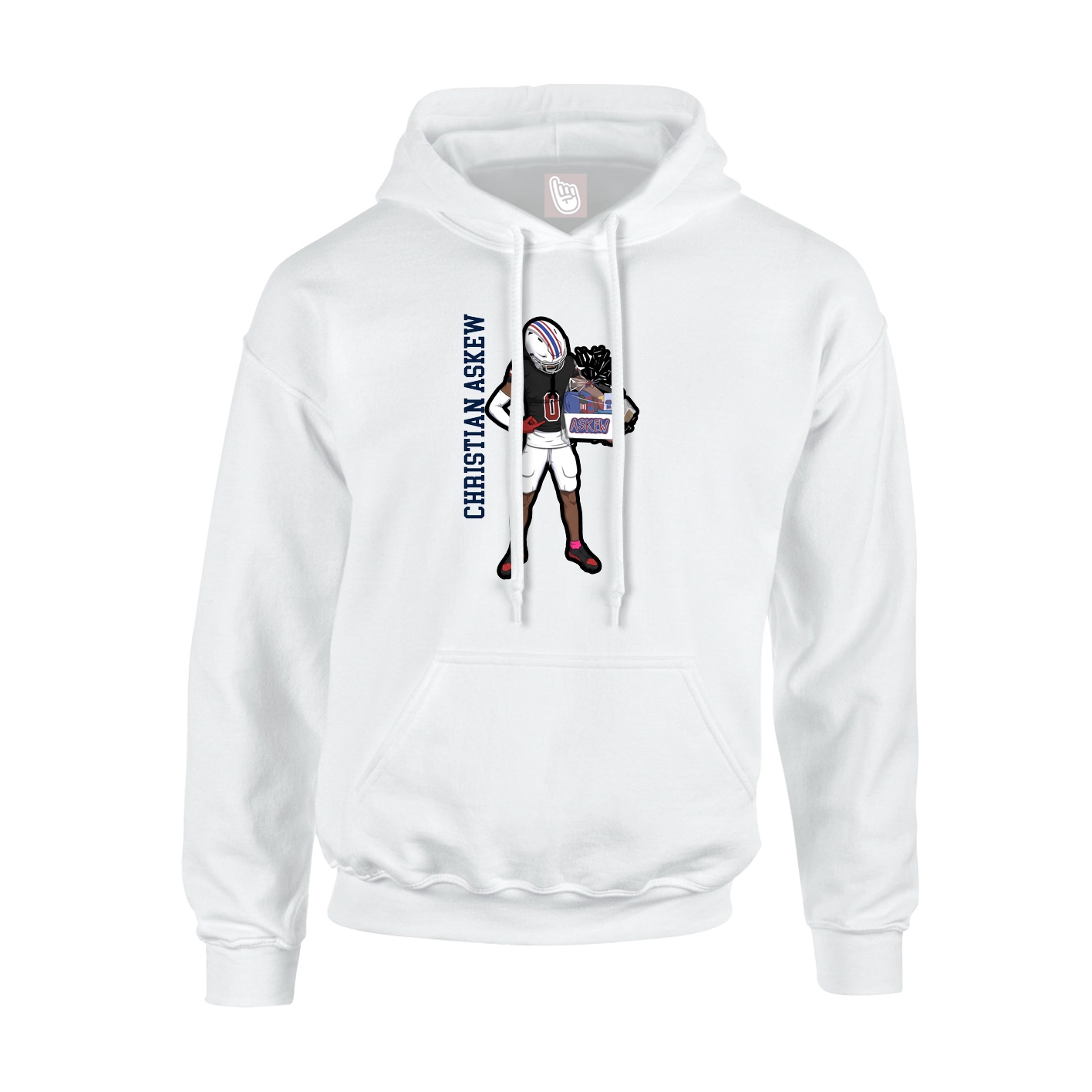 Hoodie — Name Vertical in White