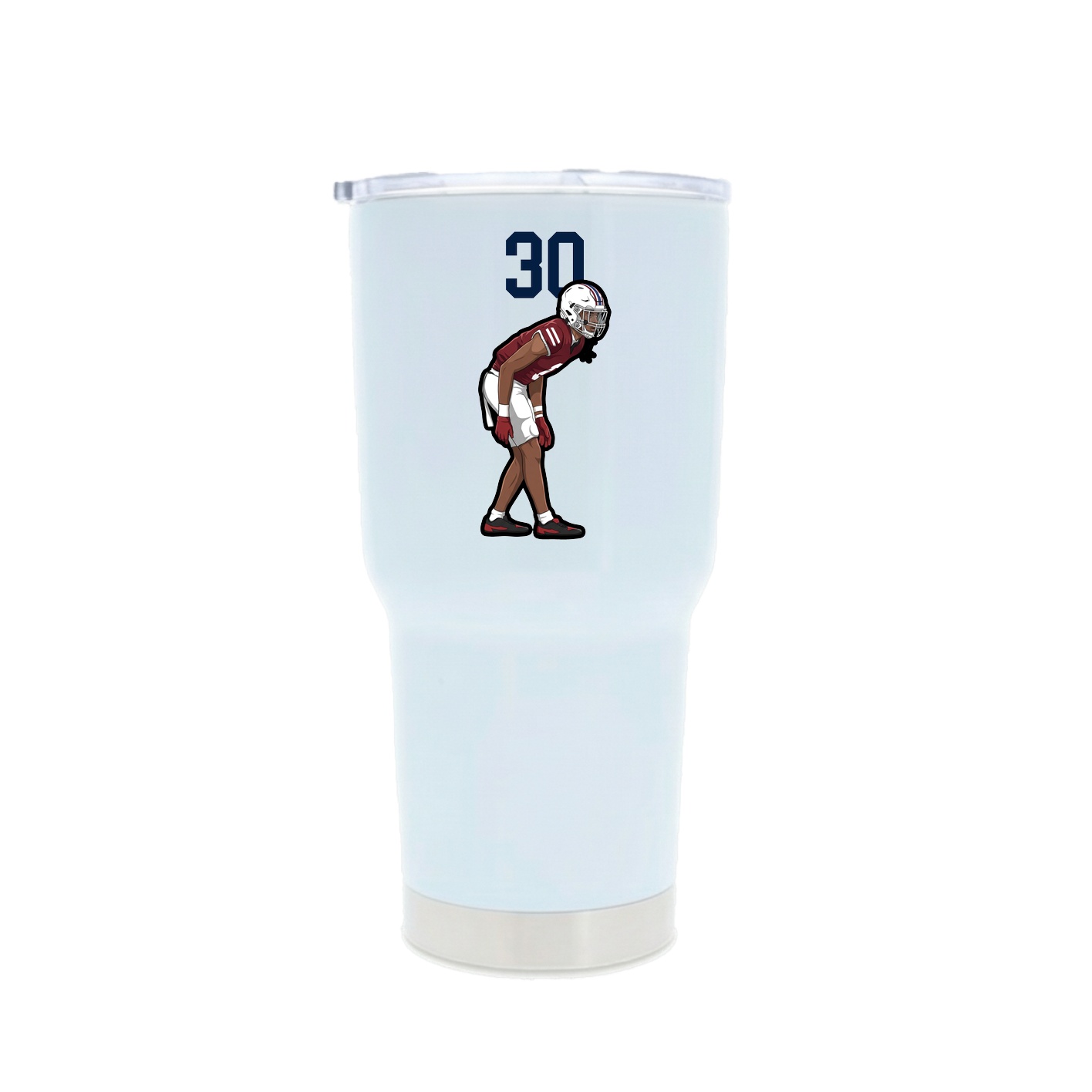 30oz Stainless Steel Tumbler — Number Top in White