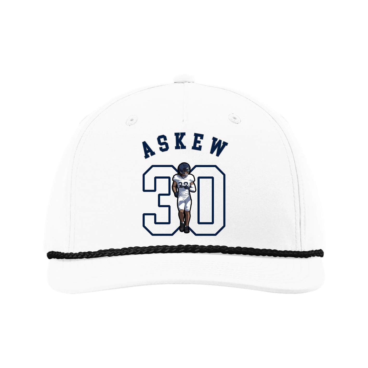 Five-Panel Classic Rope Cap — Shirsey Arch in White