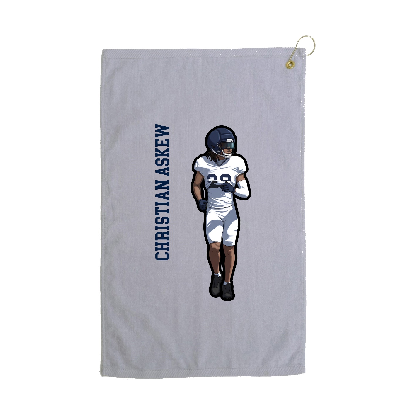 Golf Towel — Name Vertical in Grey