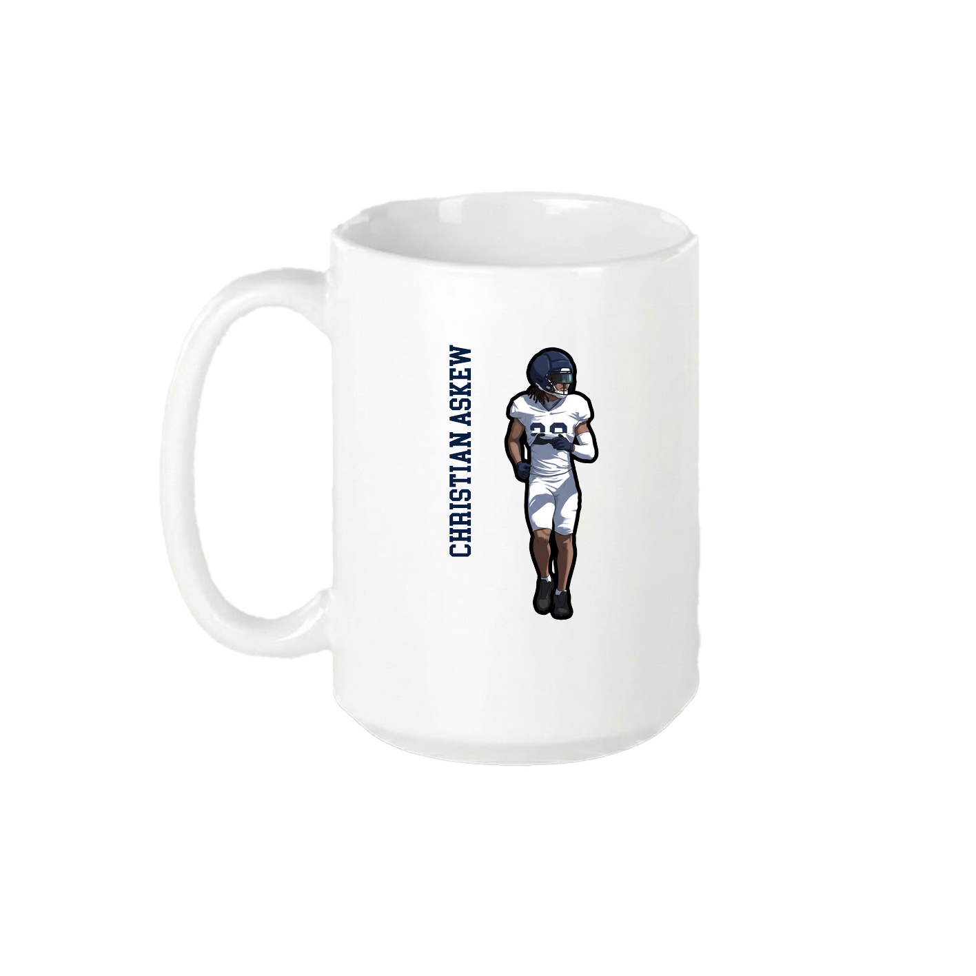 15oz Coffee Mug — Name Vertical in White