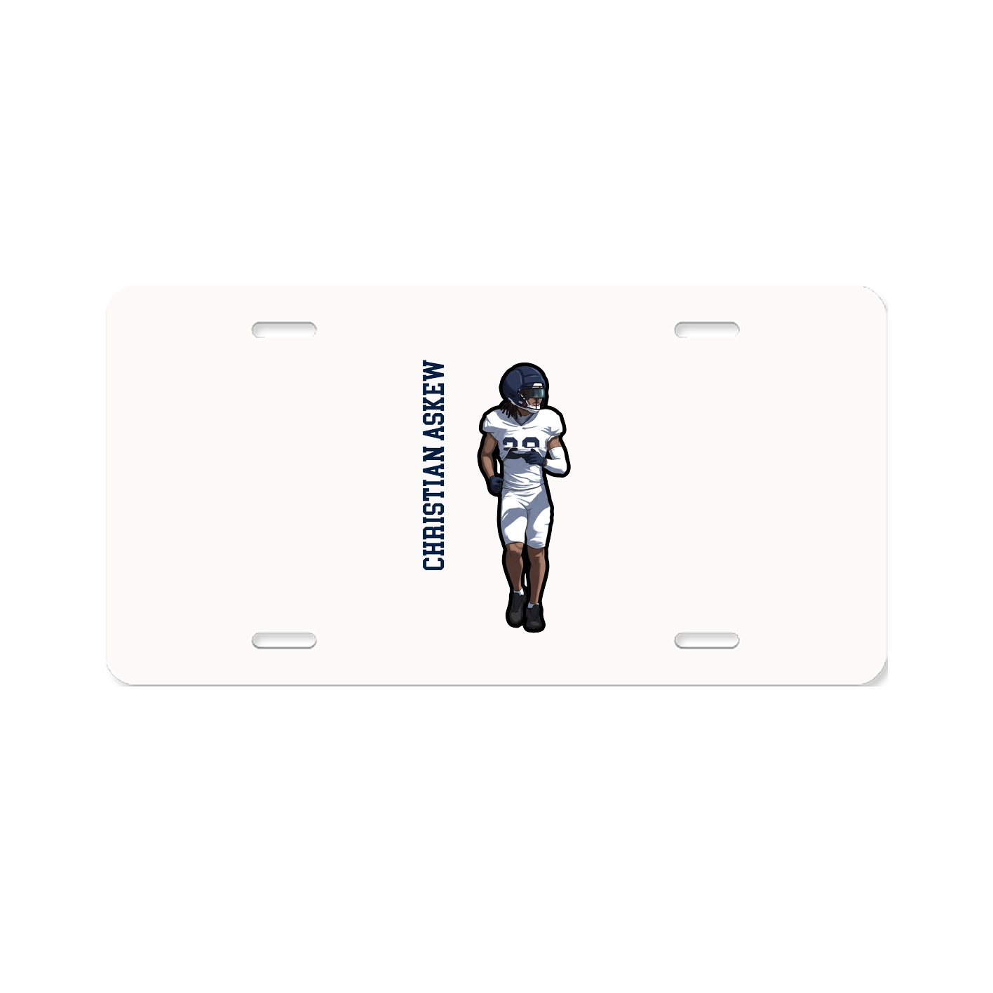 License Plate — Name Vertical in Classic