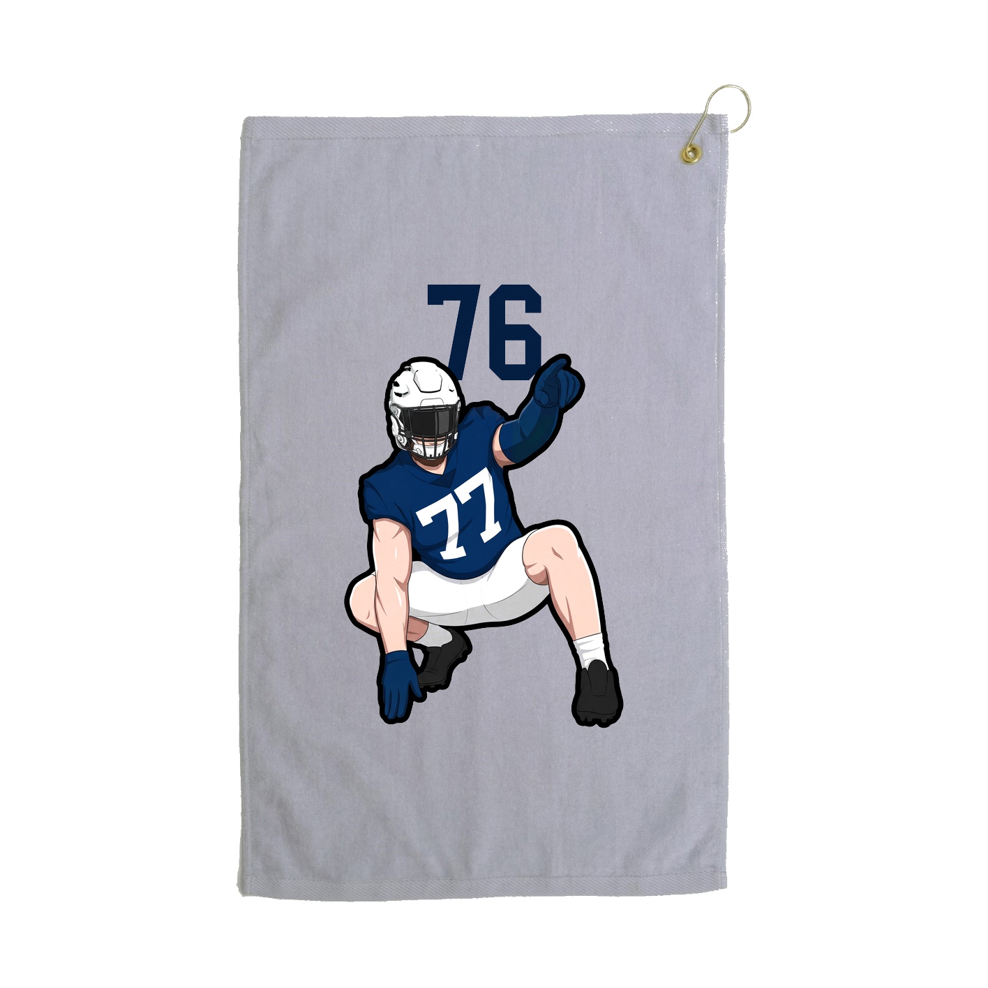 Golf Towel — Number Top in Grey