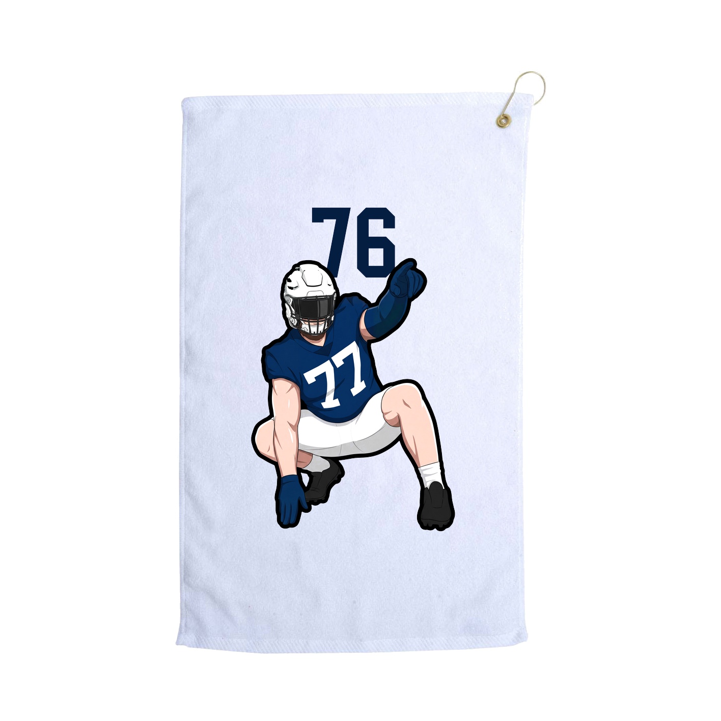 Golf Towel — Number Top in White