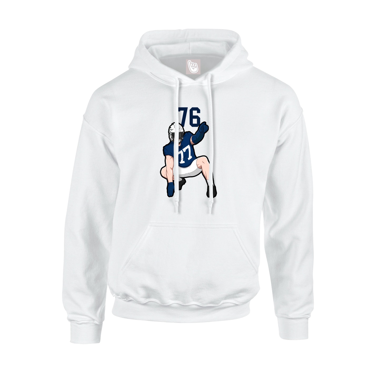 Youth Hoodie — Number Top in White