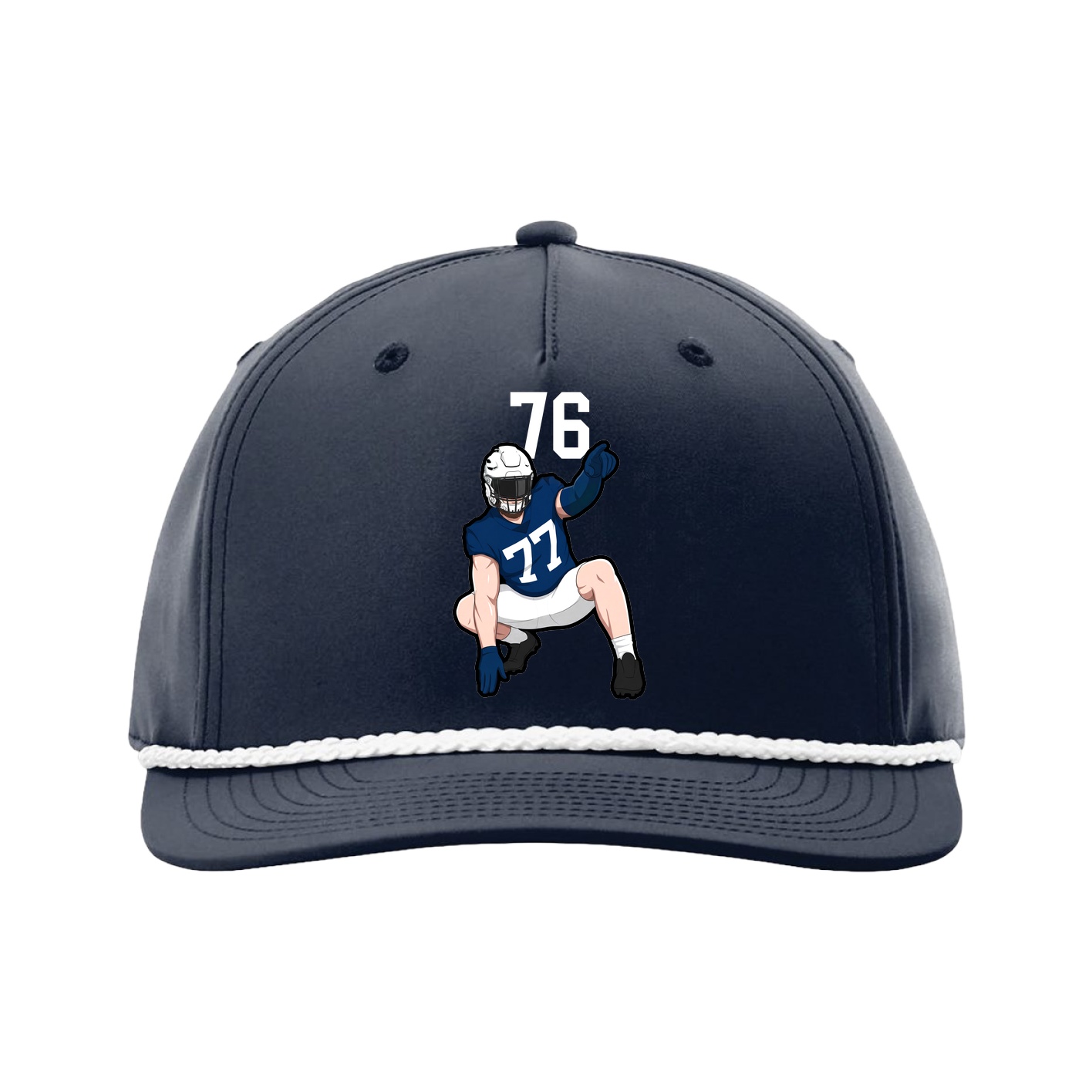 Five-Panel Classic Rope Cap — Number Top in Navy
