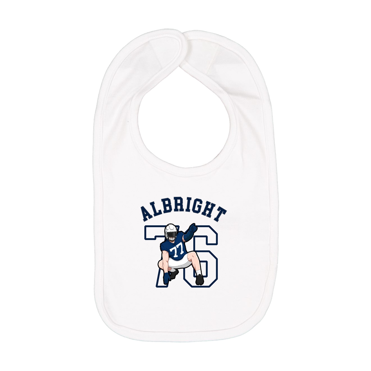 Infant Bib — Shirsey Arch in White
