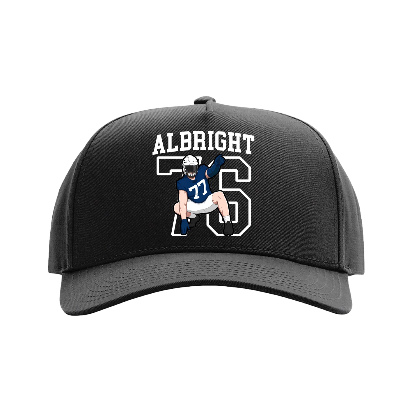 Full Fabric Five-Panel Champ Cap — Shirsey in Black