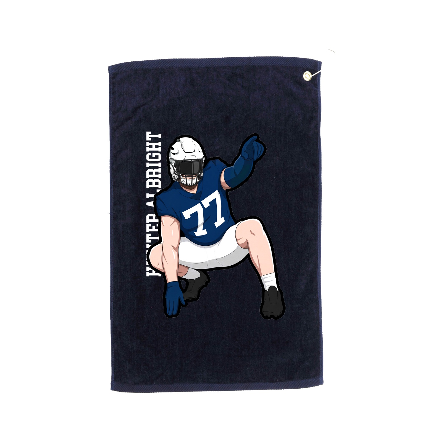 Golf Towel — Name Vertical in Navy