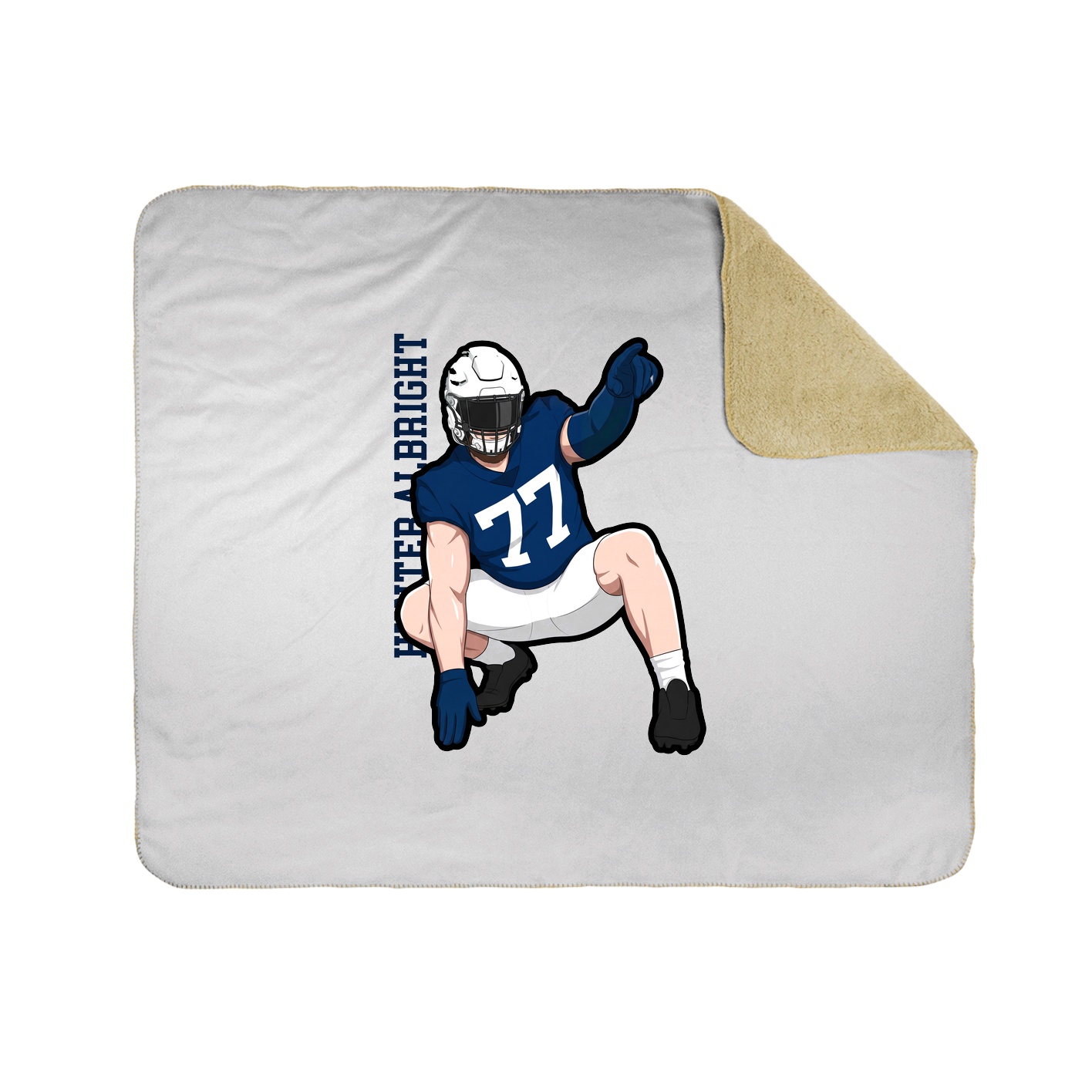 Throw Blanket — Name Vertical in White