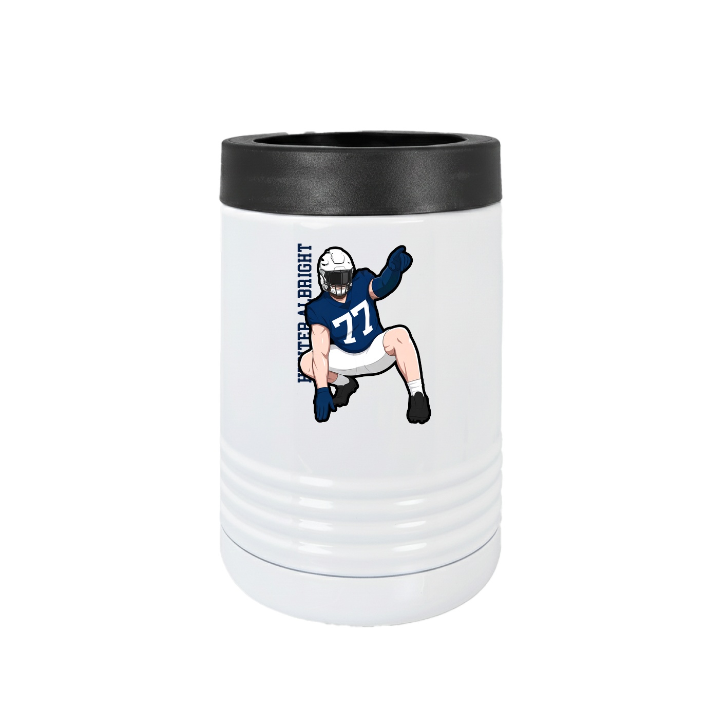 Beverage Holder — Name Vertical in White
