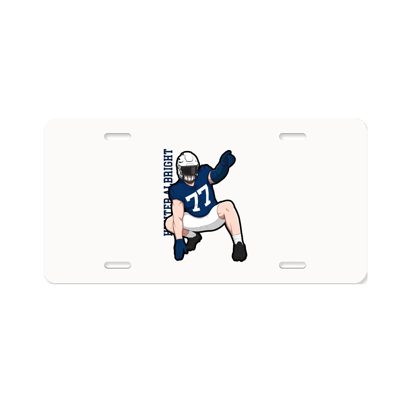 License Plate — Name Vertical in Classic