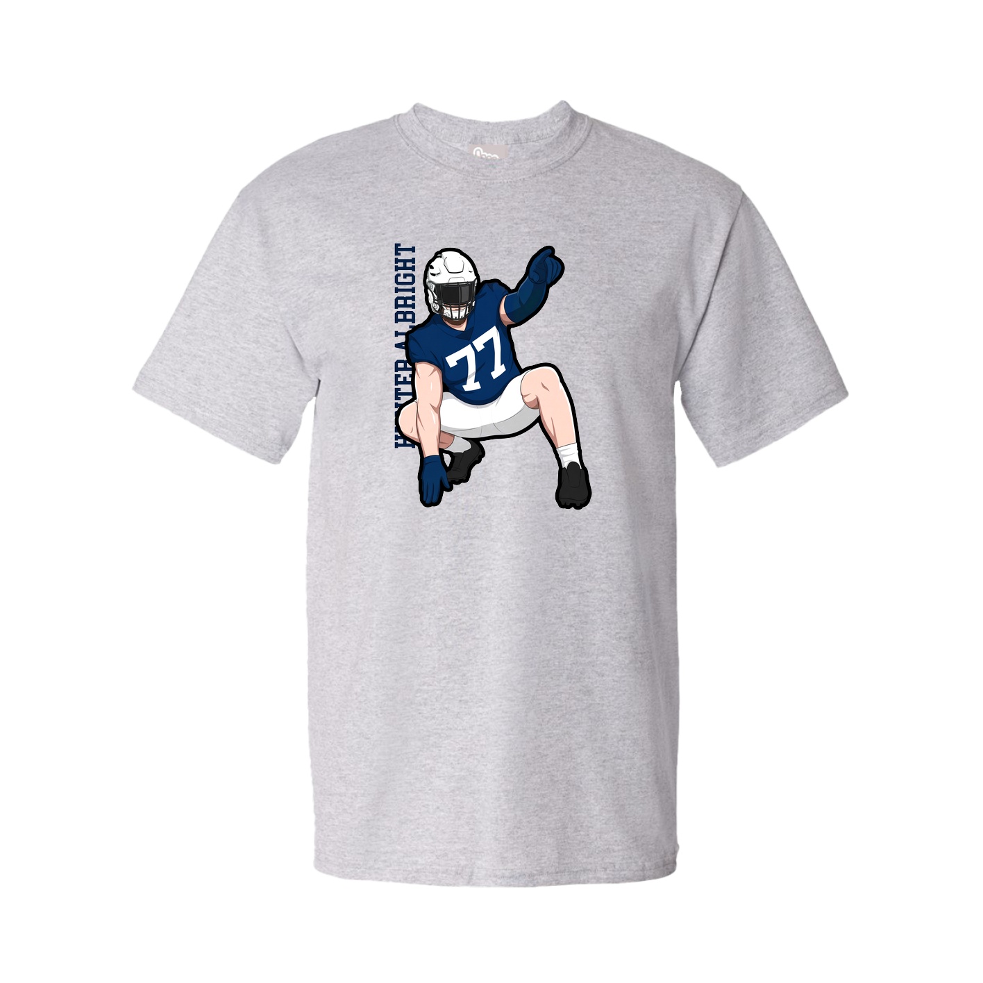 Tee — Name Vertical in Grey