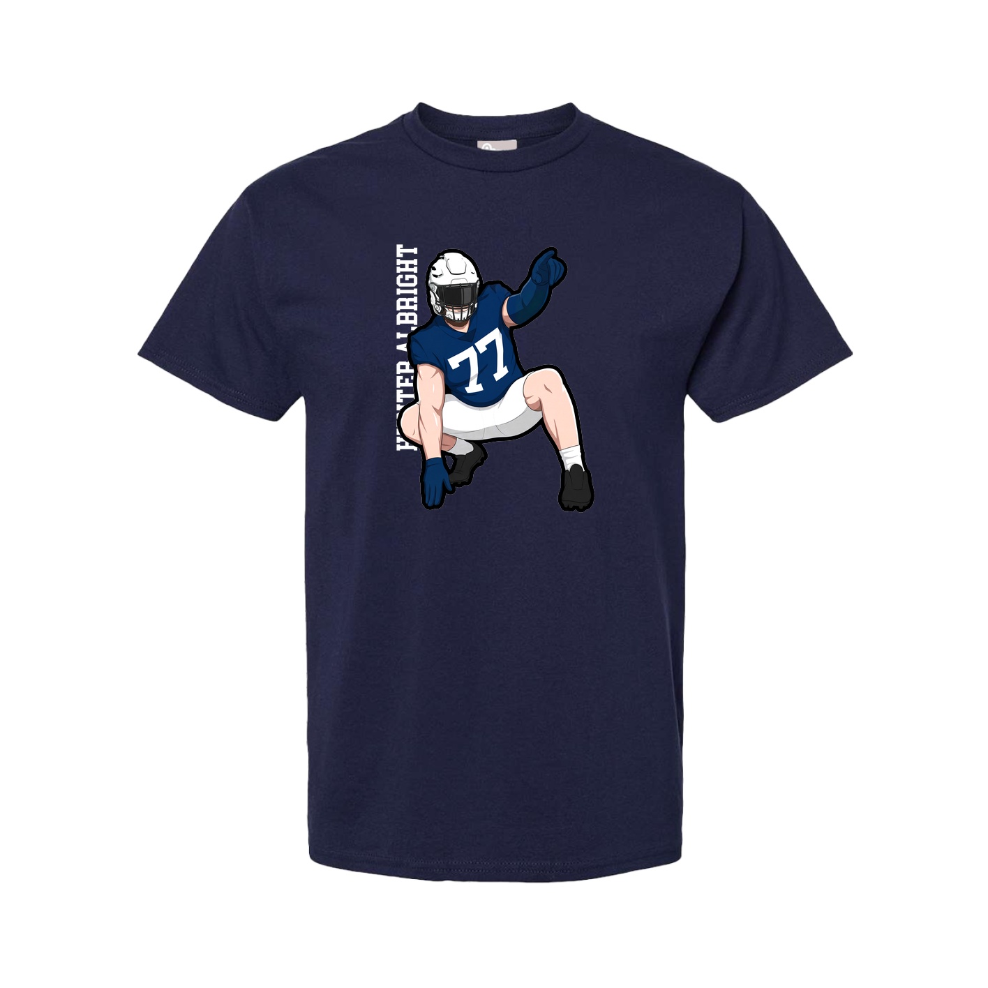 Youth Tee — Name Vertical in Navy