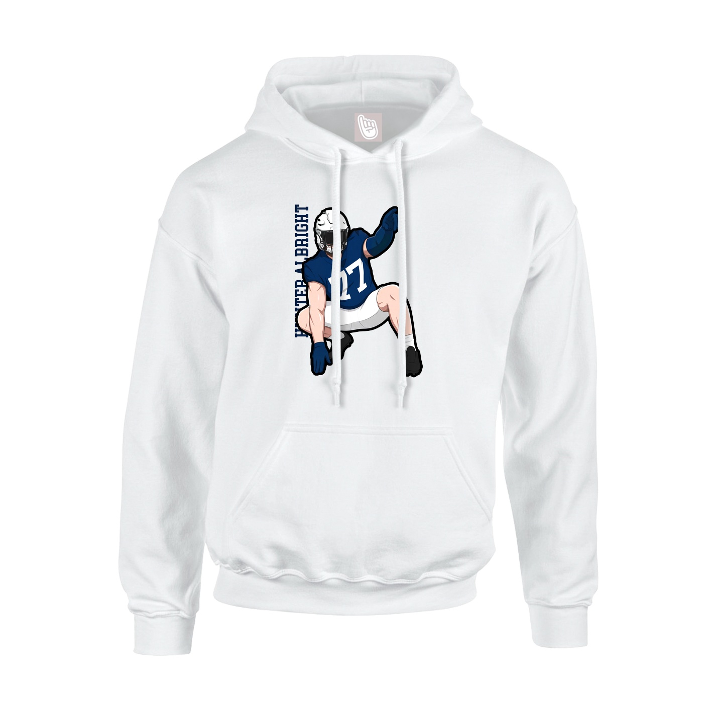 Hoodie — Name Vertical in White