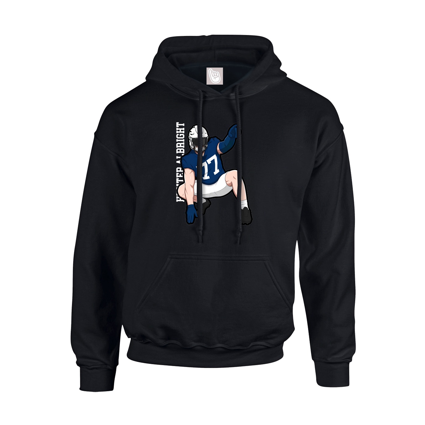 Youth Hoodie — Name Vertical in Black