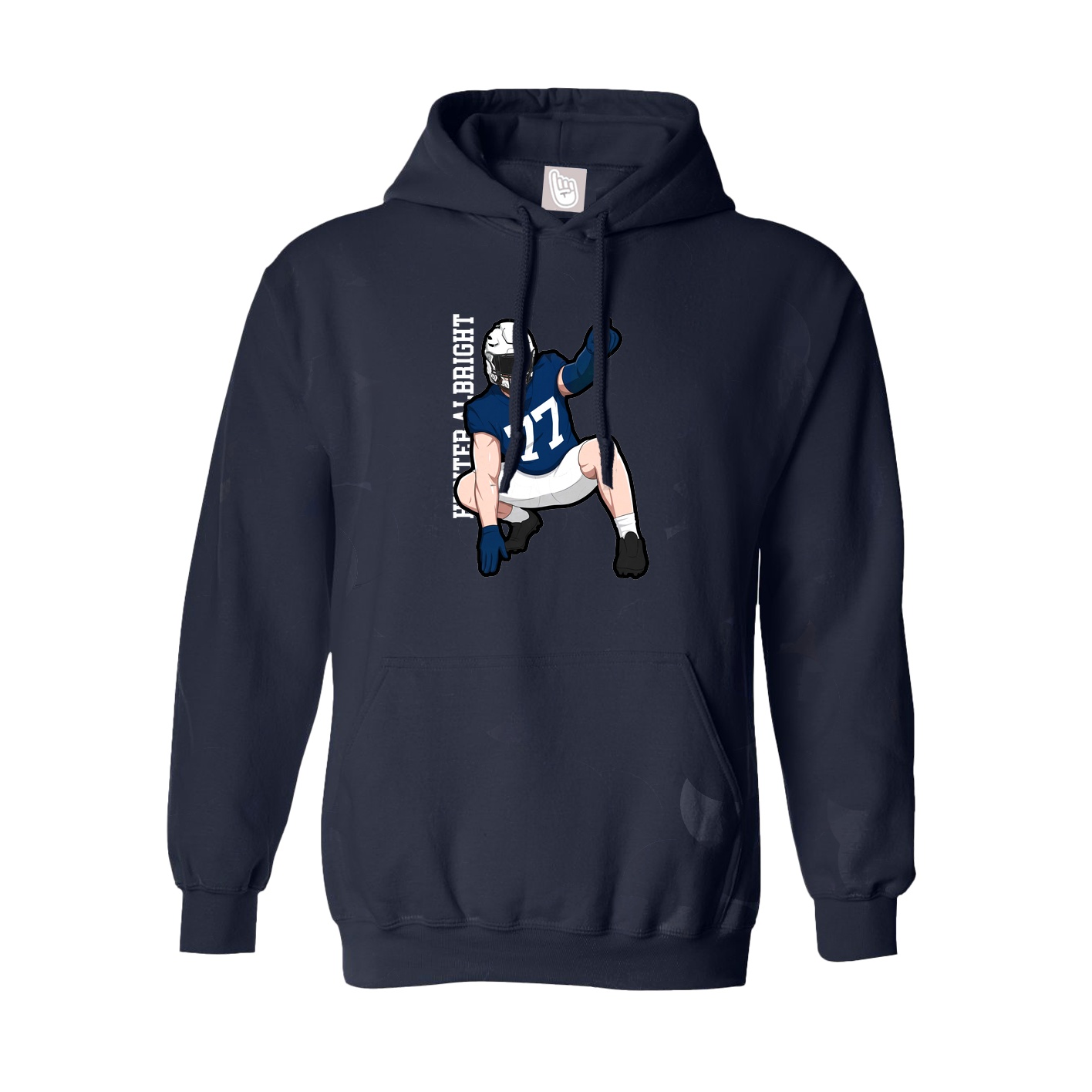 Youth Hoodie — Name Vertical in Navy