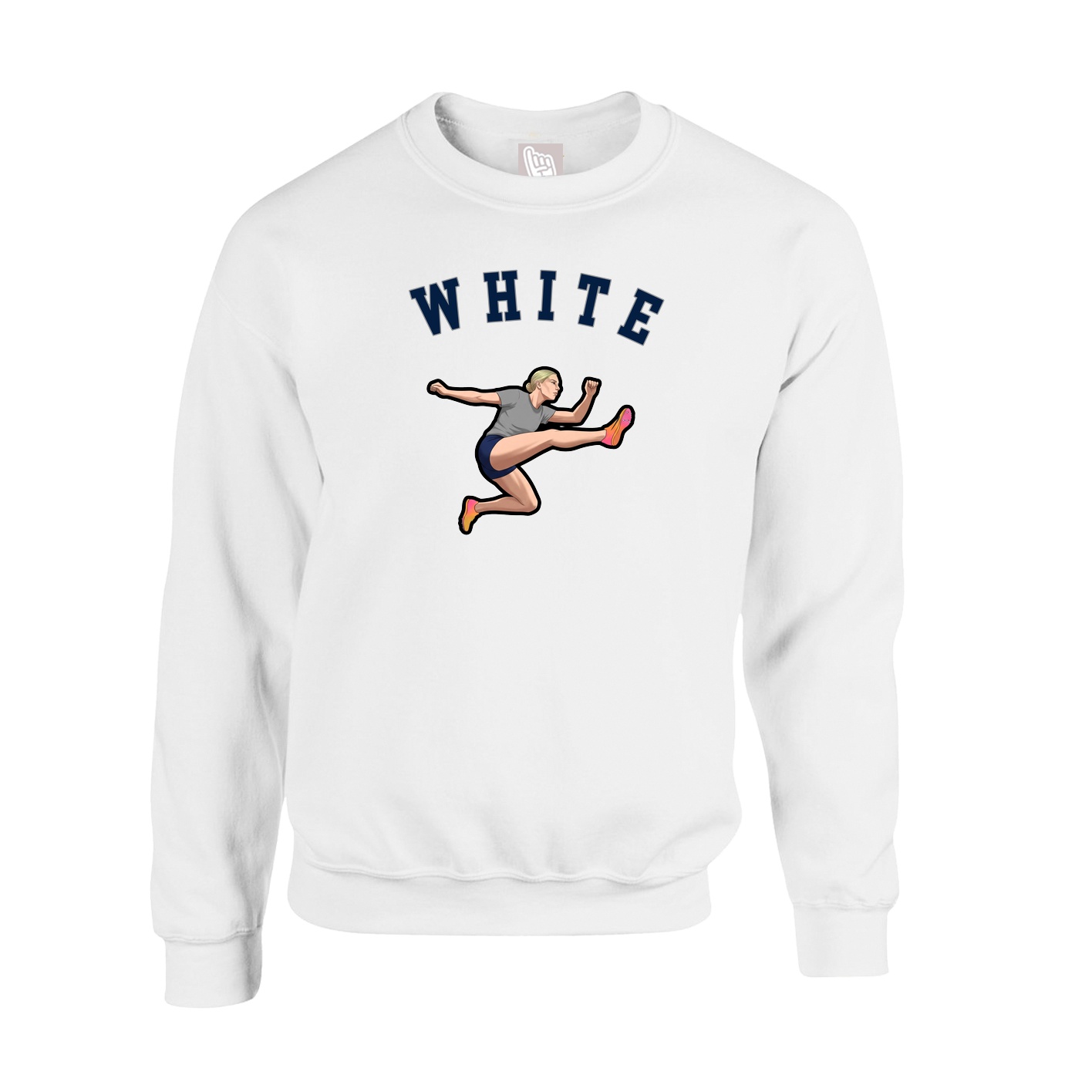 Fleece Crew — Shirsey Arch in White