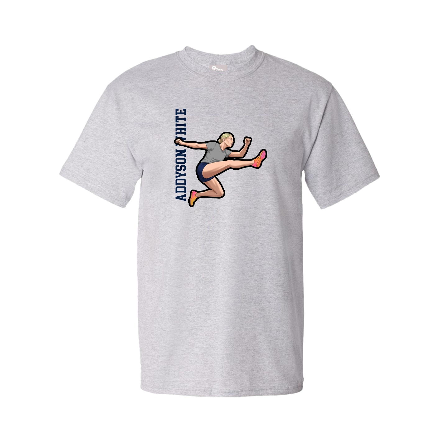 Youth Tee — Name Vertical in Grey