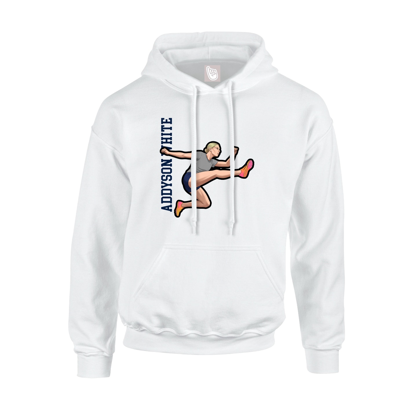 Hoodie — Name Vertical in White