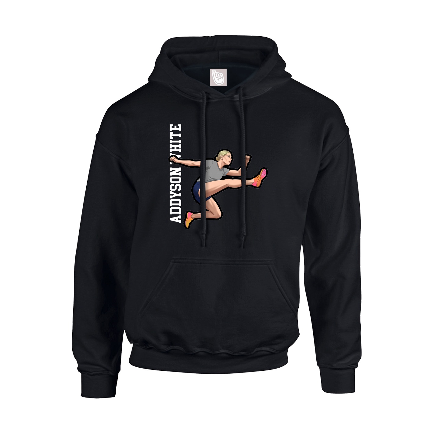 Youth Hoodie — Name Vertical in Black