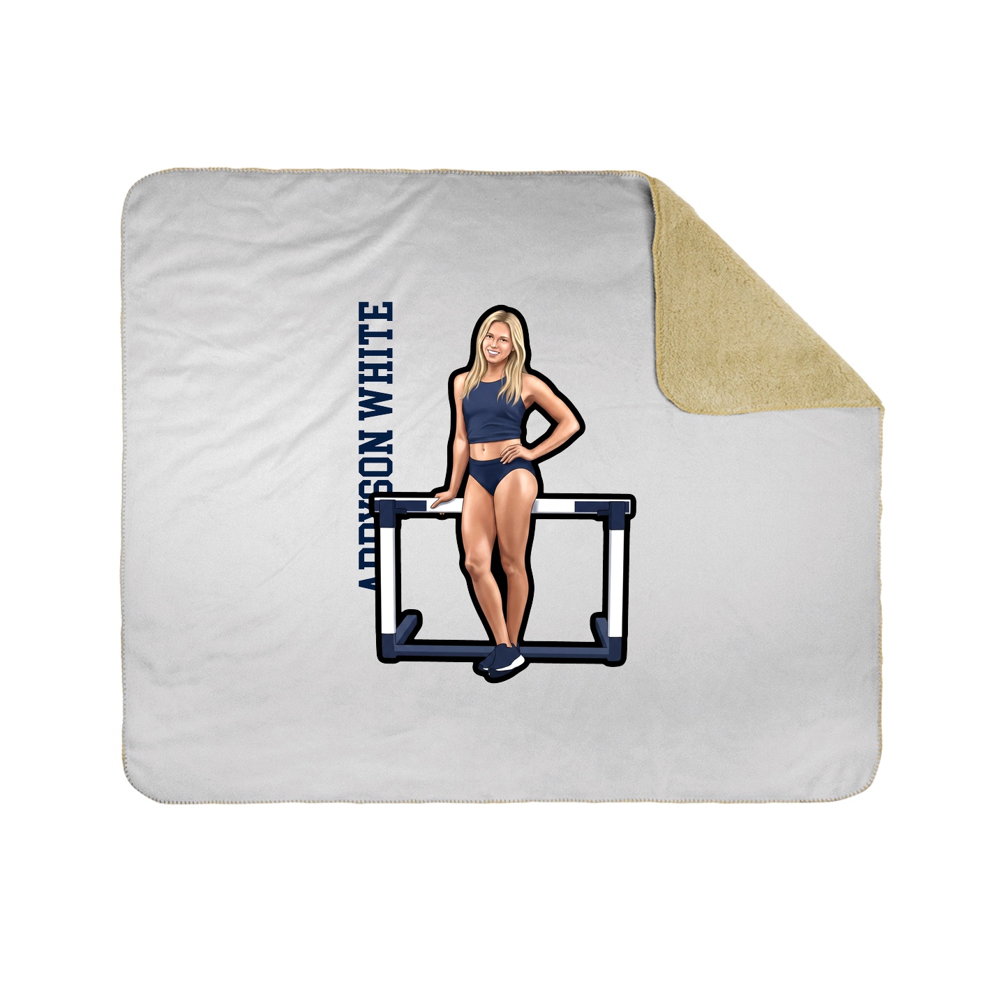 Throw Blanket — Name Vertical in White
