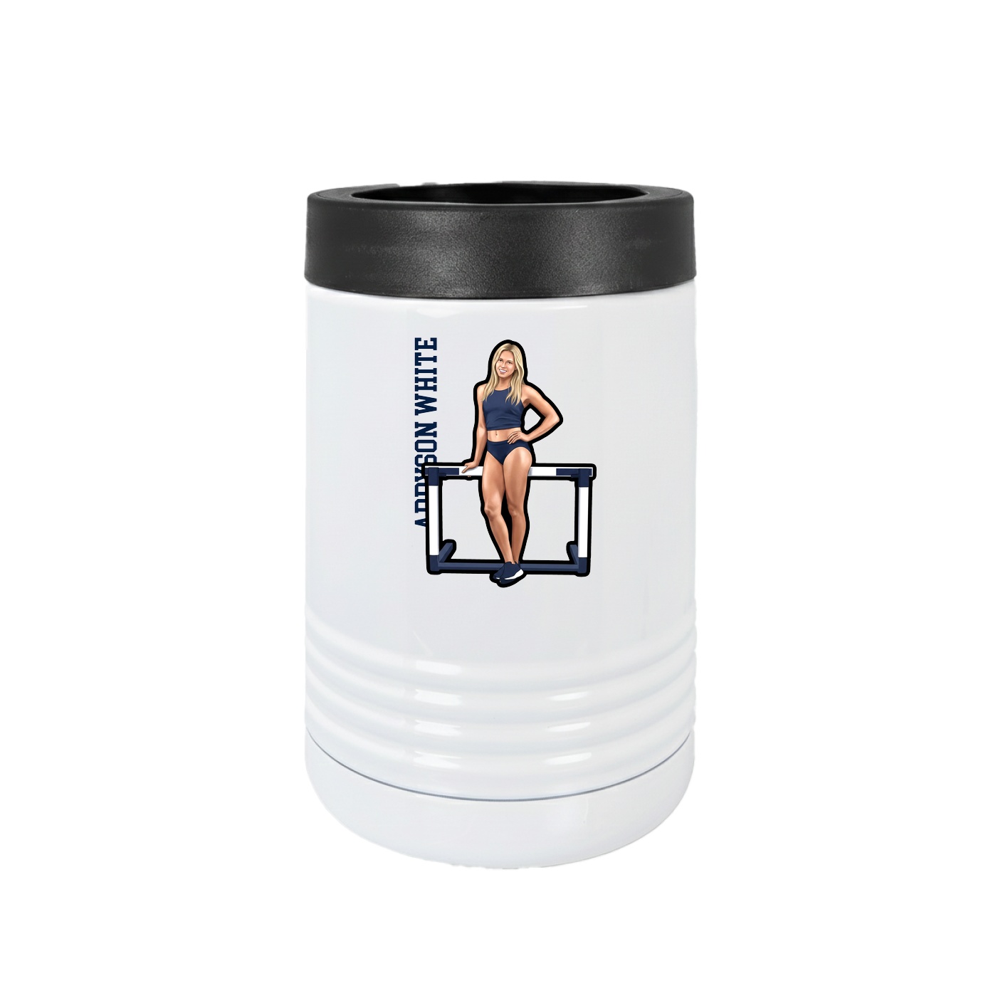 Beverage Holder — Name Vertical in White