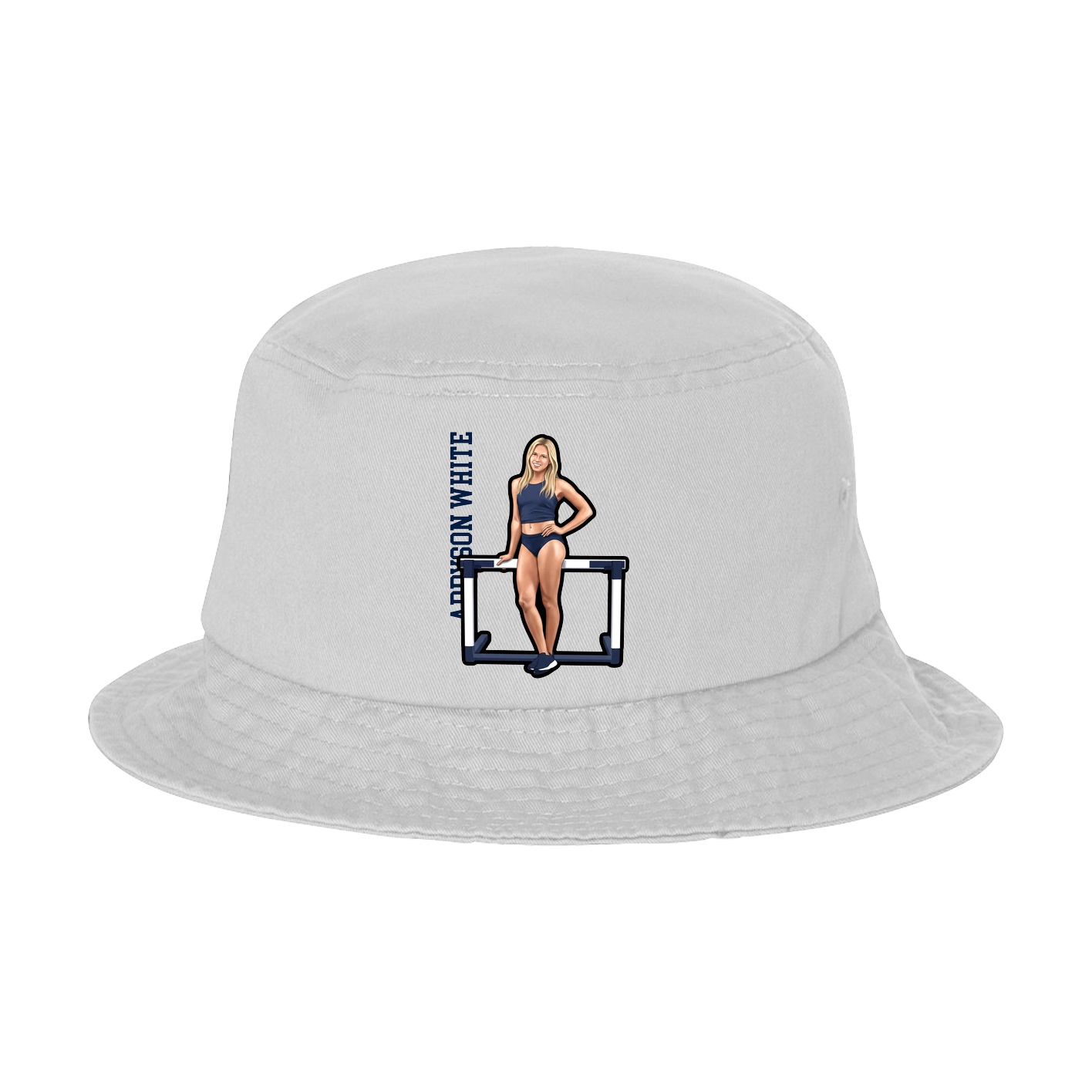 Bucket Cap — Name Vertical in White
