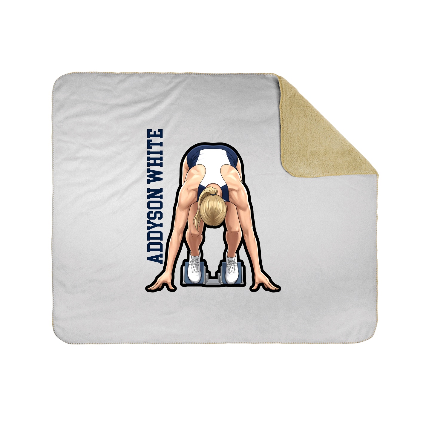 Throw Blanket — Name Vertical in White