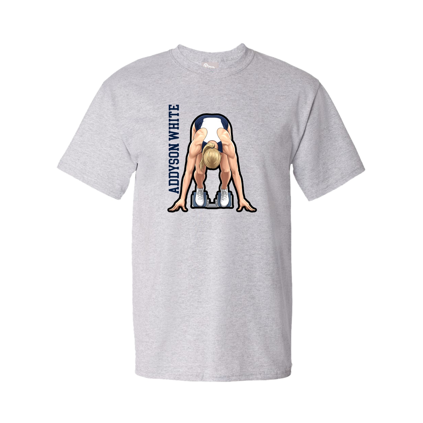 Tee — Name Vertical in Grey