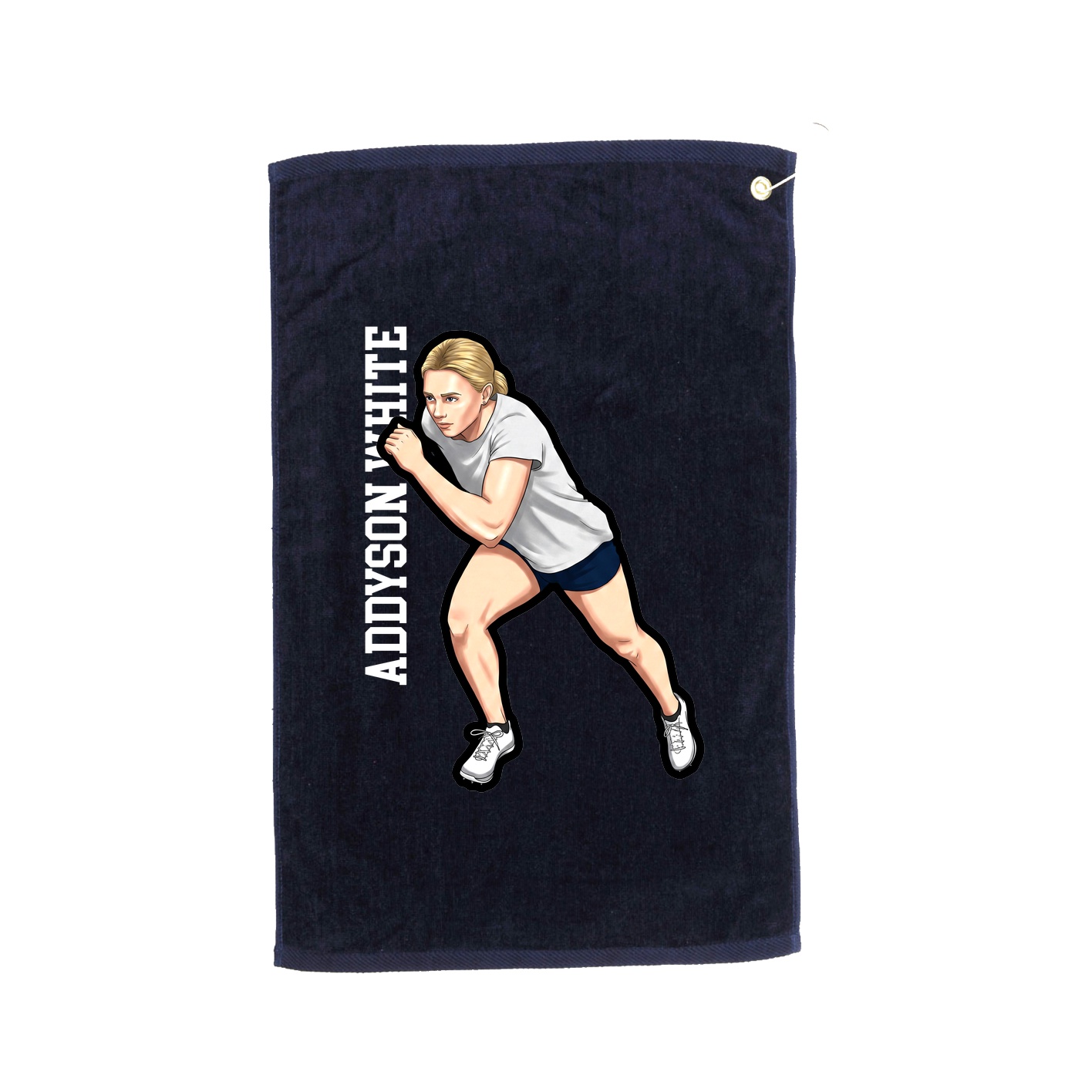 Golf Towel — Name Vertical in Navy