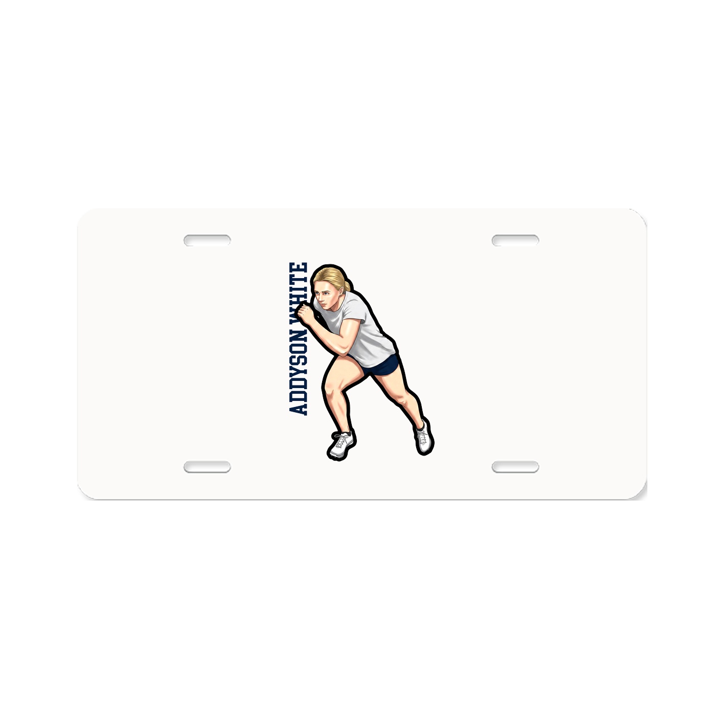 License Plate — Name Vertical in Classic