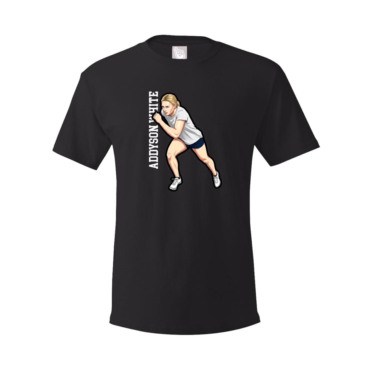 Youth Tee — Name Vertical in Black