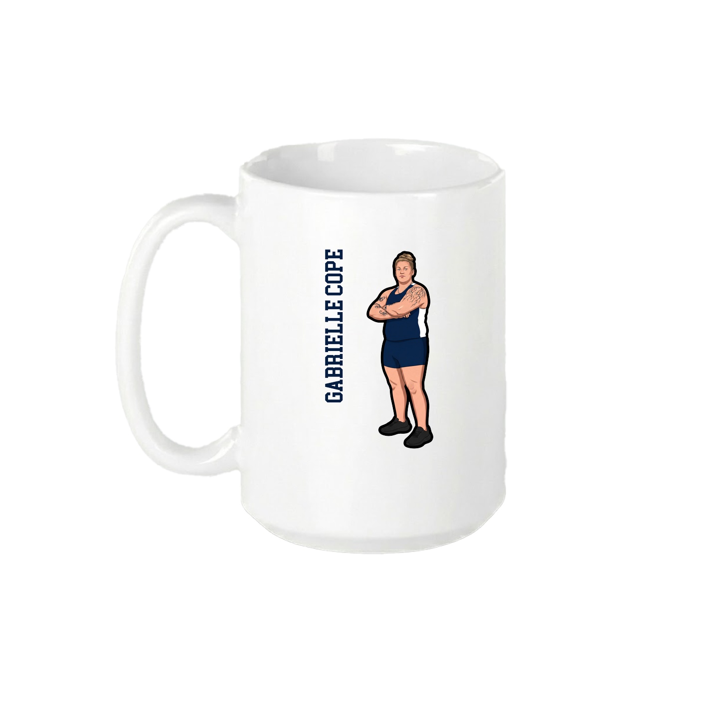 15oz Coffee Mug — Name Vertical in White