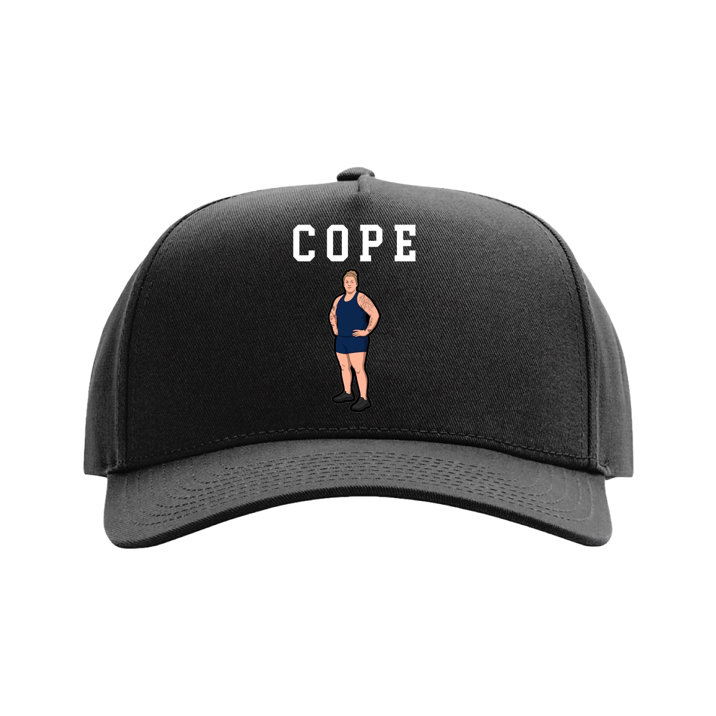 Full Fabric Five-Panel Champ Cap — Shirsey in Black