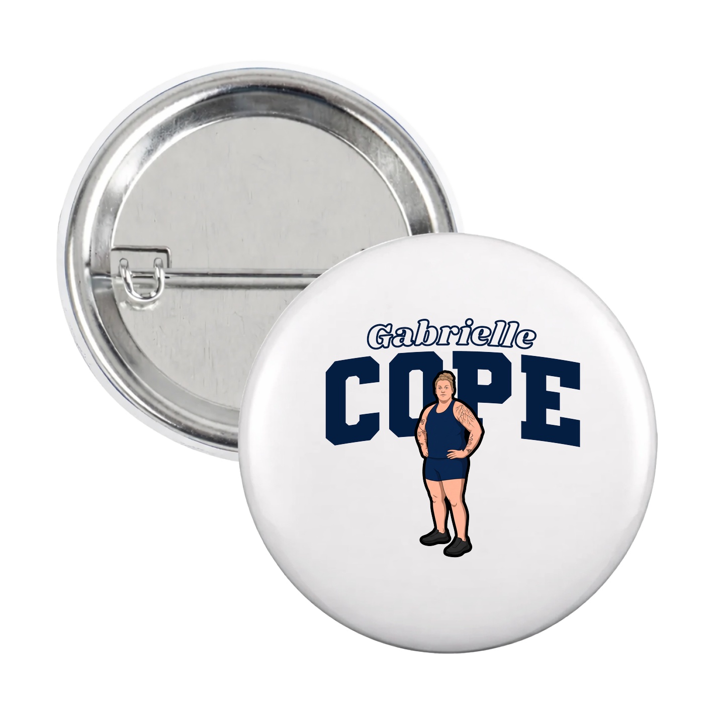 Game Day Button — Name Arch in White