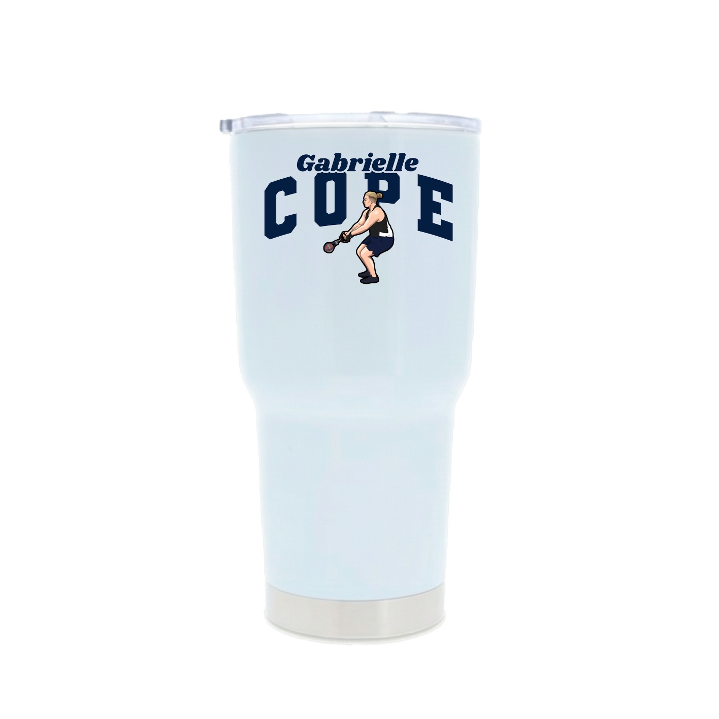 30oz Stainless Steel Tumbler — Signature Arch in White