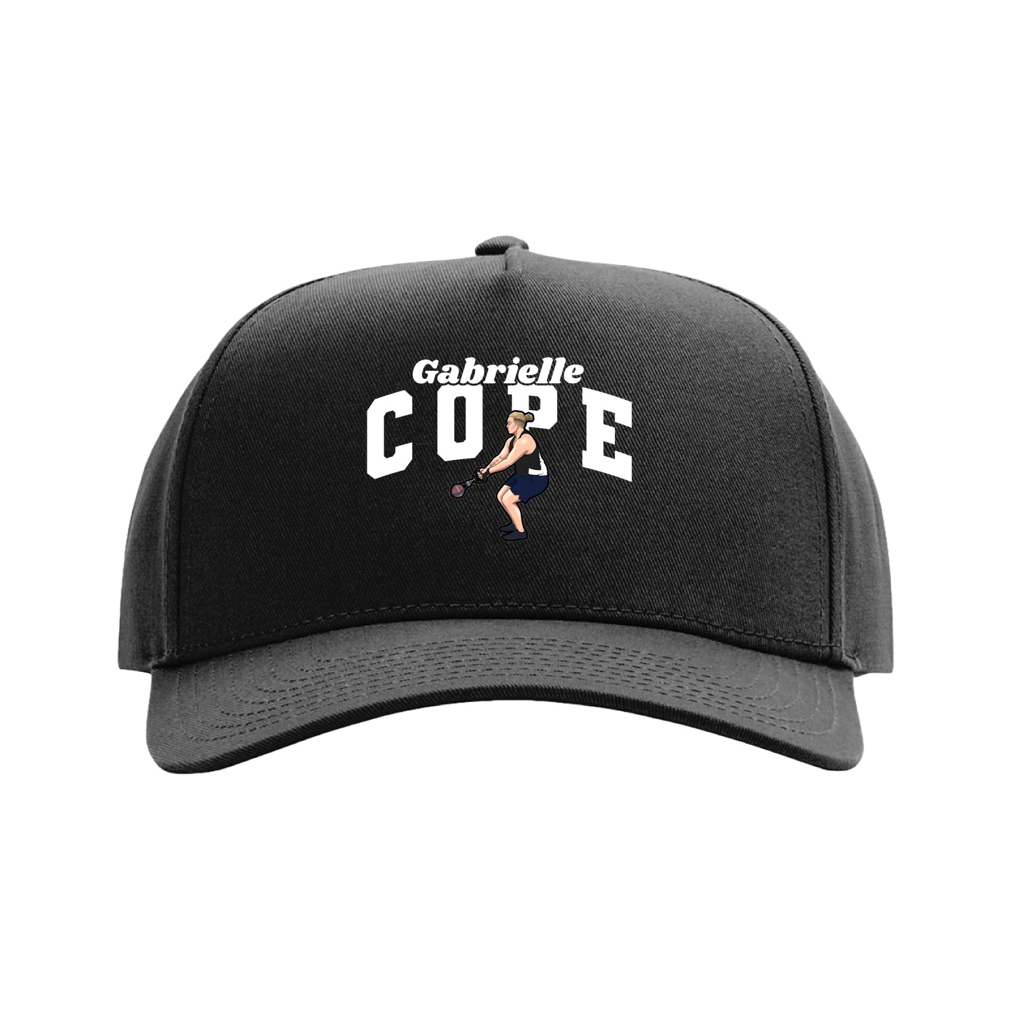 Full Fabric Five-Panel Champ Cap — Signature Arch in Black
