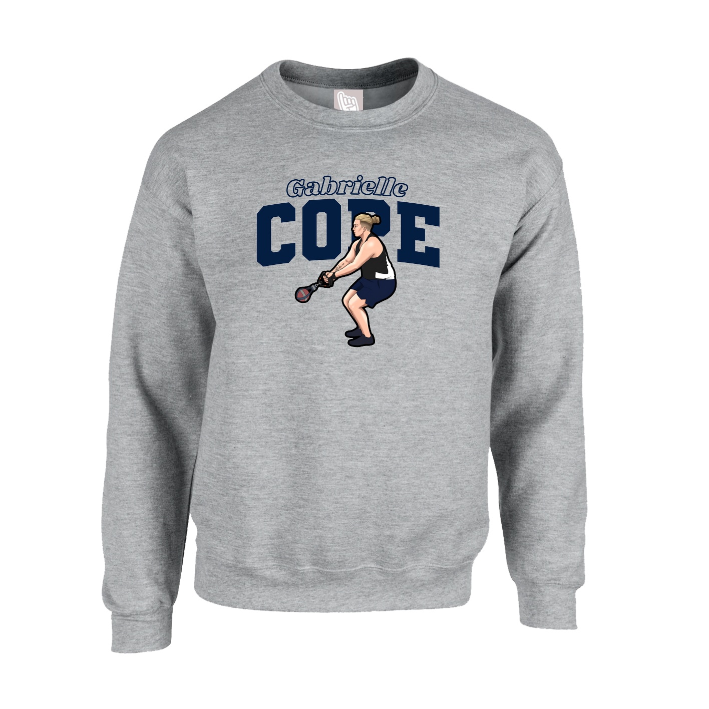 Fleece Crew — Name Arch in Grey