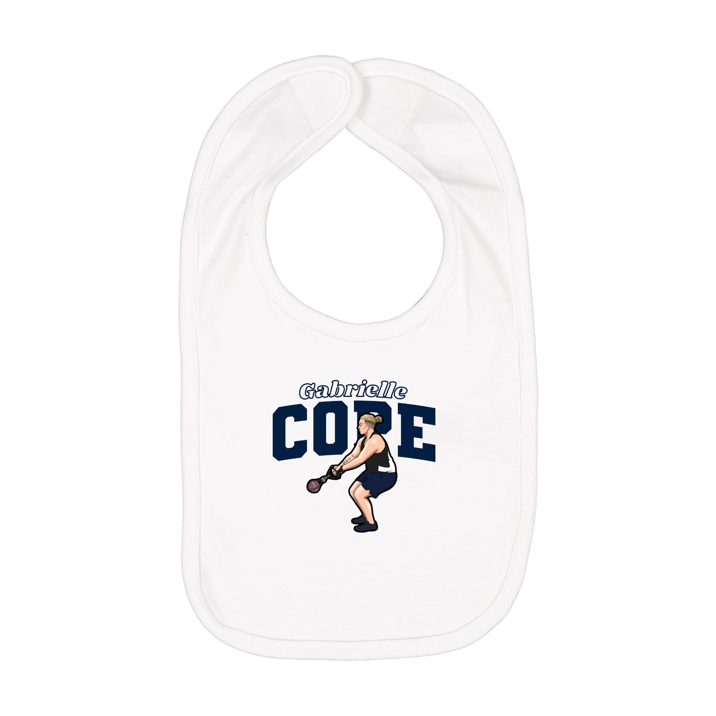Infant Bib — Name Arch in White