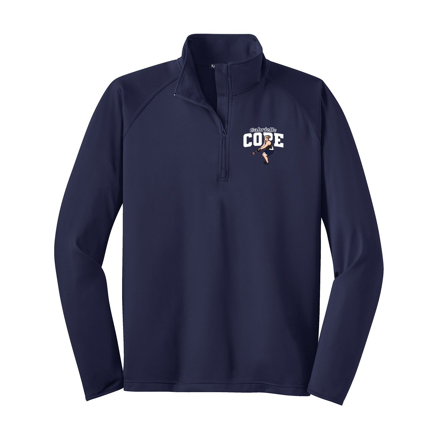 Q-Zip Pullover — Name Arch in Navy