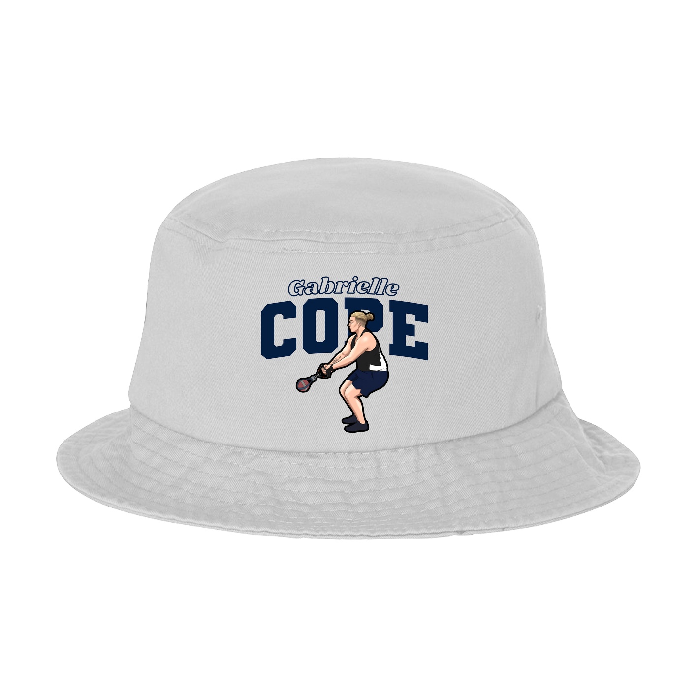 Bucket Cap — Name Arch in White