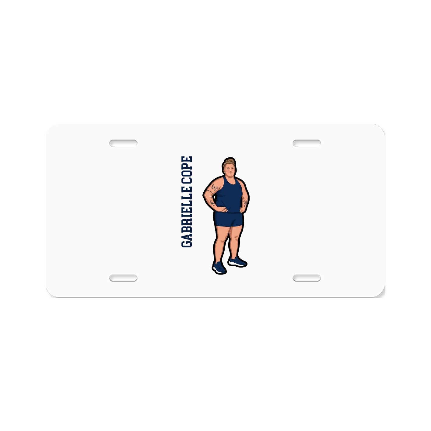 License Plate — Name Vertical in Classic