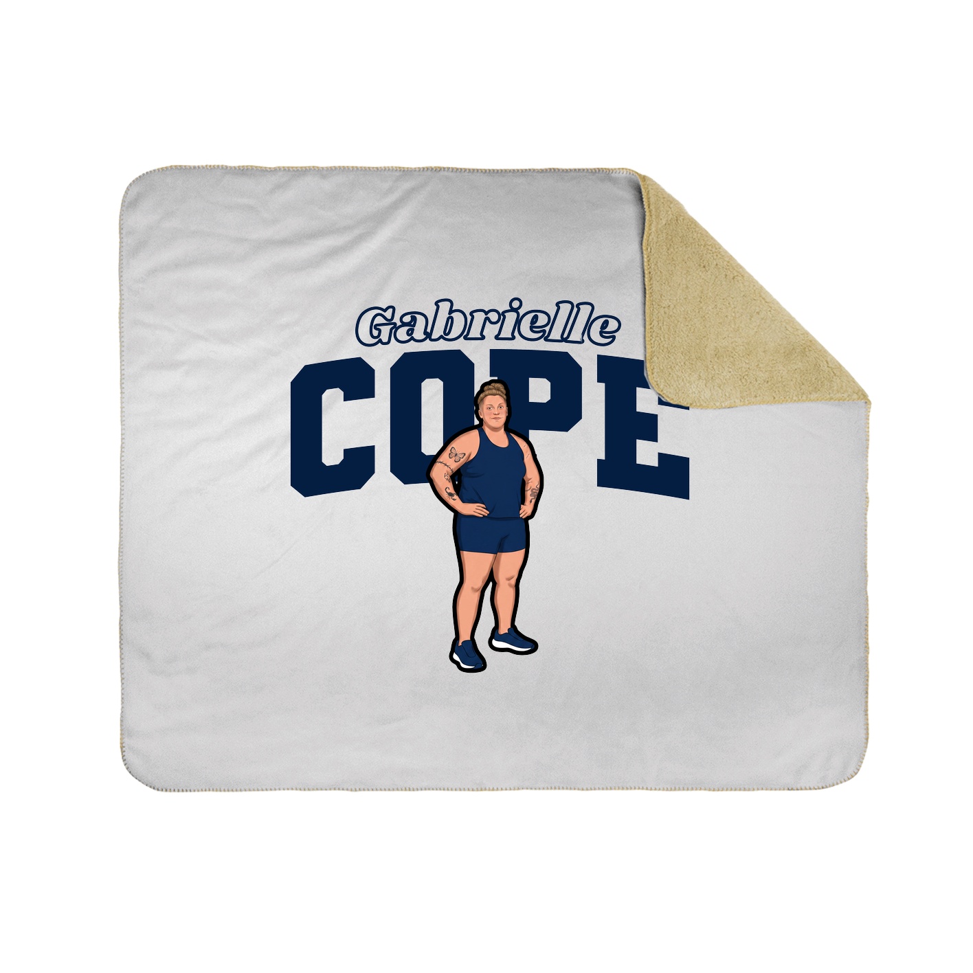 Throw Blanket — Name Arch in White