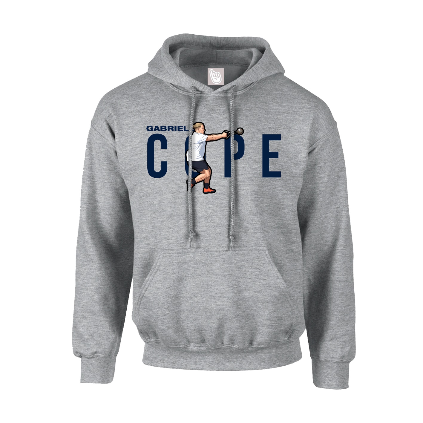 Hoodie — Player Name in Grey