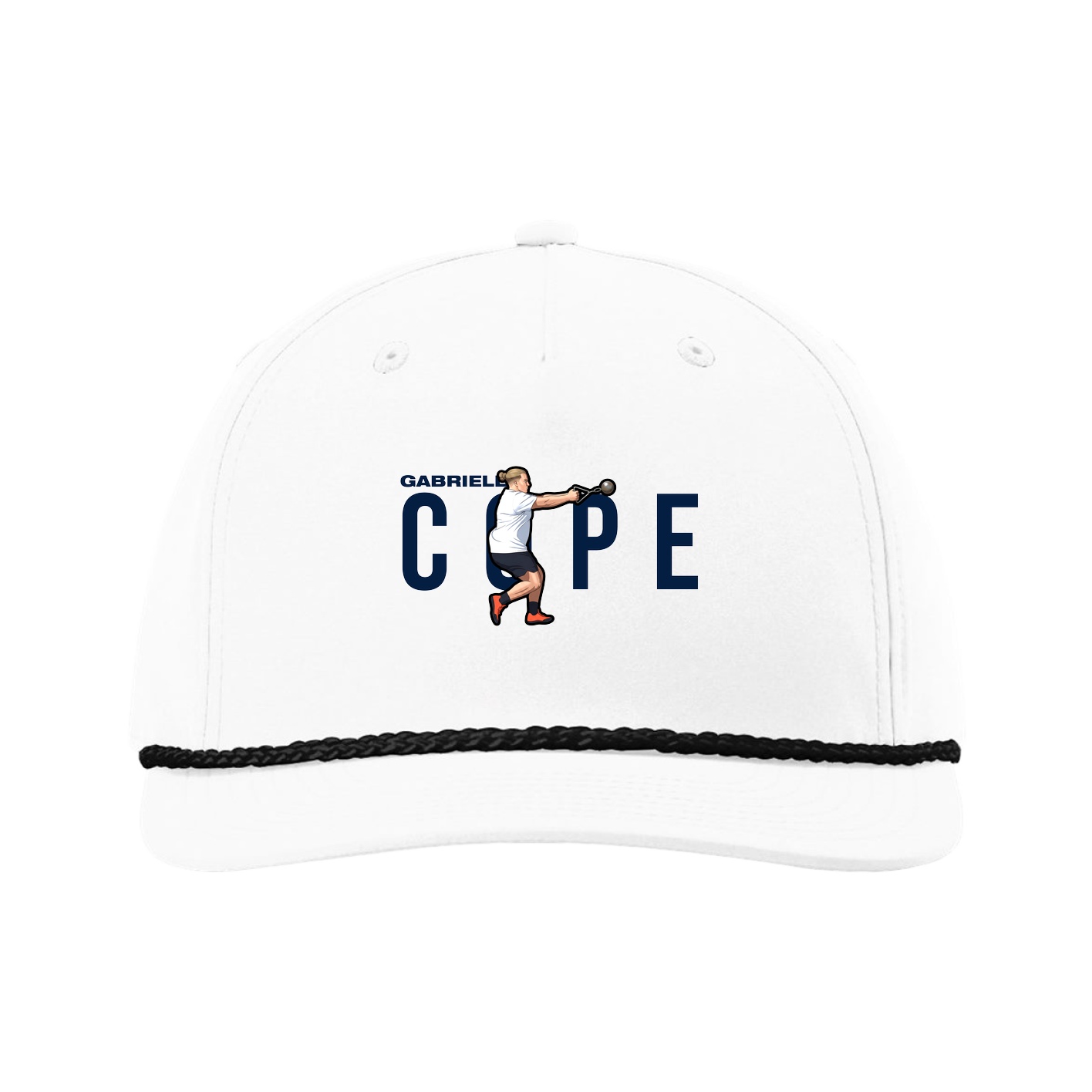 Five-Panel Classic Rope Cap — Player Name in White
