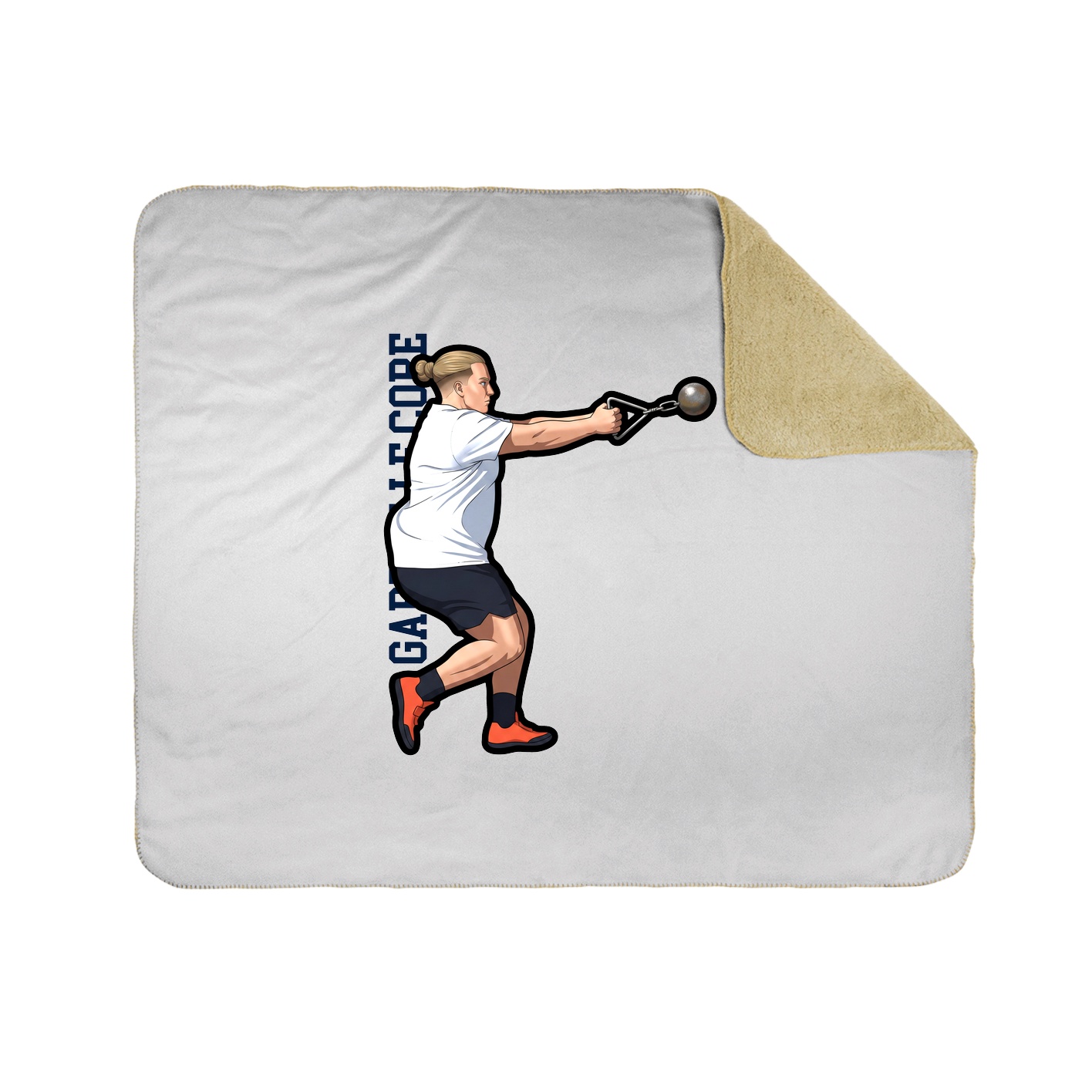 Throw Blanket — Name Vertical in White